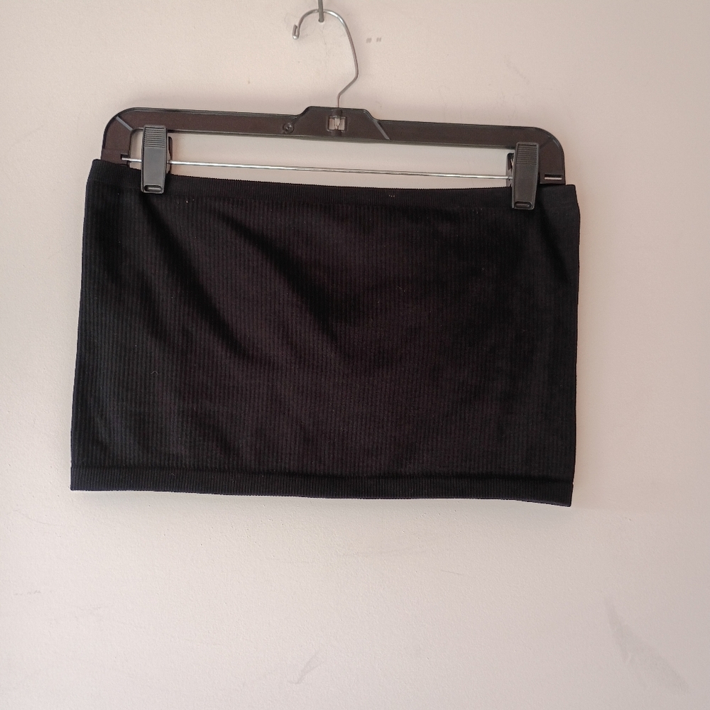 Aeropostale Seriously Soft Seamless‎ Black Ribbed Bandeau Tube Top Size Large